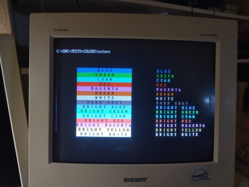 Colored text on the CRT